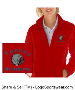 Ladies' Red Full-Zip Jacket with TA Logo Design Zoom